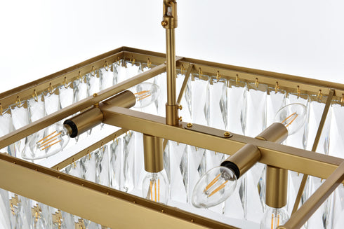 Elegant Lighting Josephine 12 Light Pendant L36 Inch W16 Inch 11.5 Inch L12 Satin Gold in Satin Gold and Clear Finish Model: 1060G36SG