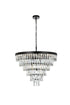 Elegant Lighting Josephine 13 Light Pendant D27.5 Inch H20.5 Inch L13 Black in Black and Clear Finish Model: 1060D27BK