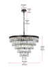 Elegant Lighting Josephine 13 Light Pendant D27.5 Inch H20.5 Inch L13 Black in Black and Clear Finish Model: 1060D27BK