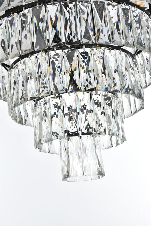 Elegant Lighting Josephine 13 Light Pendant D27.5 Inch H20.5 Inch L13 Black in Black and Clear Finish Model: 1060D27BK