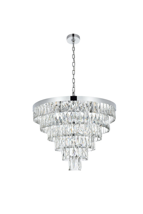 Elegant Lighting Josephine 13 Light Pendant D27.5 Inch H20.5 Inch L13 Chrome in Chrome and Clear Finish Model: 1060D27C