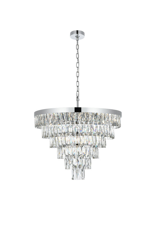 Elegant Lighting Josephine 13 Light Pendant D27.5 Inch H20.5 Inch L13 Chrome in Chrome and Clear Finish Model: 1060D27C