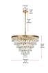 Elegant Lighting Josephine 13 Light Pendant D27.5 Inch H20.5 Inch L13 Satin Gold in Satin Gold and Clear Finish Model: 1060D27SG