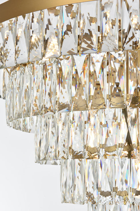 Elegant Lighting Josephine 13 Light Pendant D27.5 Inch H20.5 Inch L13 Satin Gold in Satin Gold and Clear Finish Model: 1060D27SG