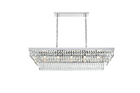 Elegant Lighting Josephine 17 Light Pendant L48 Inch W16 Inch 11.5 Inch L17 Chrome in Chrome and Clear Finish Model: 1060G48C