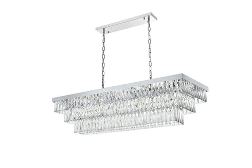 Elegant Lighting Josephine 17 Light Pendant L48 Inch W16 Inch 11.5 Inch L17 Chrome in Chrome and Clear Finish Model: 1060G48C