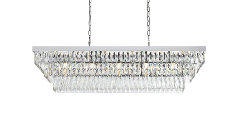 Elegant Lighting Josephine 17 Light Pendant L48 Inch W16 Inch 11.5 Inch L17 Chrome in Chrome and Clear Finish Model: 1060G48C