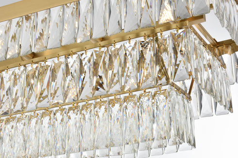 Elegant Lighting Josephine 17 Light Pendant L48 Inch W16 Inch 11.5 Inch L17 Satin Gold in Satin Gold and Clear Finish Model: 1060G48SG
