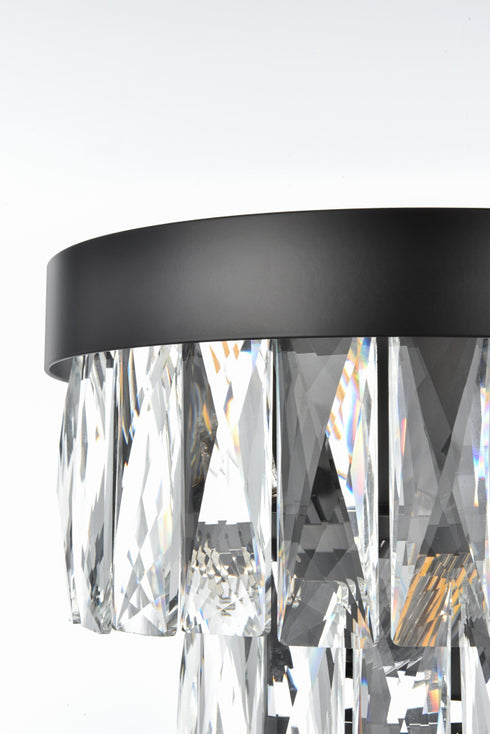 Elegant Lighting Josephine 2 Light Wall Sconce W10 Inch S6.3 Inch H10.5 Inch L2 Black in Black and Clear Finish Model: 1060W10BK