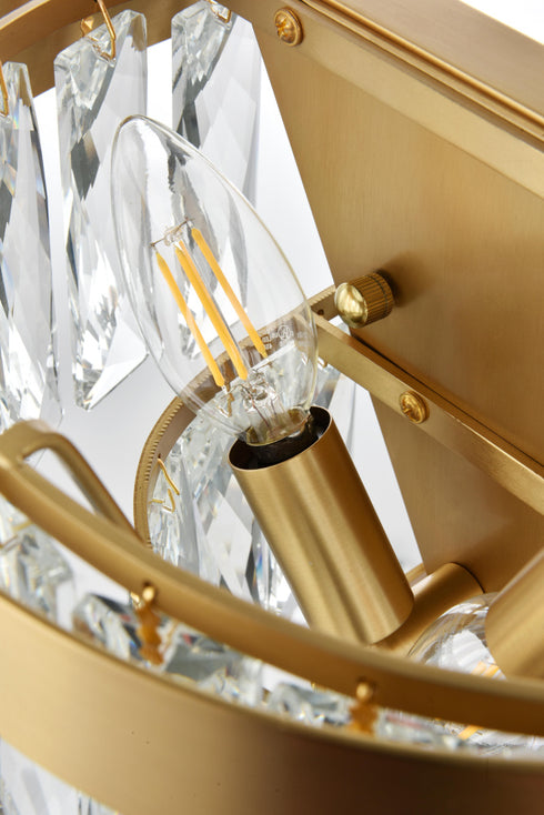 Elegant Lighting Josephine 2 Light Wall Sconce W10 Inch S6.3 Inch H10.5 Inch L2 Satin Gold in Satin Gold and Clear Finish Model: 1060W10SG