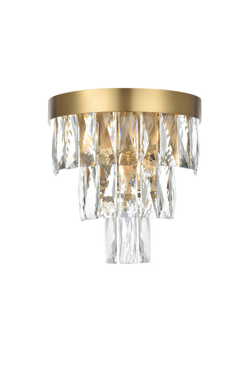 Elegant Lighting Josephine 2 Light Wall Sconce W10 Inch S6.3 Inch H10.5 Inch L2 Satin Gold in Satin Gold and Clear Finish Model: 1060W10SG