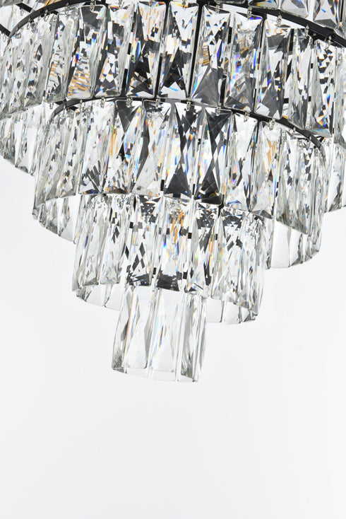 Elegant Lighting Josephine 25 Light Pendant D32 Inch H24 Inch L25 Black in Black and Clear Finish Model: 1060D32BK