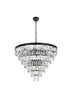 Elegant Lighting Josephine 25 Light Pendant D32 Inch H24 Inch L25 Black in Black and Clear Finish Model: 1060D32BK
