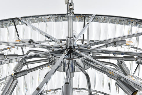 Elegant Lighting Josephine 25 Light Pendant D32 Inch H24 Inch L25 Chrome in Chrome and Clear Finish Model: 1060D32C
