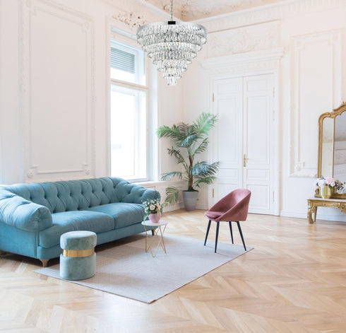 Elegant Lighting Josephine 25 Light Pendant D32 Inch H24 Inch L25 Chrome in Chrome and Clear Finish Model: 1060D32C
