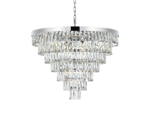Elegant Lighting Josephine 25 Light Pendant D32 Inch H24 Inch L25 Chrome in Chrome and Clear Finish Model: 1060D32C