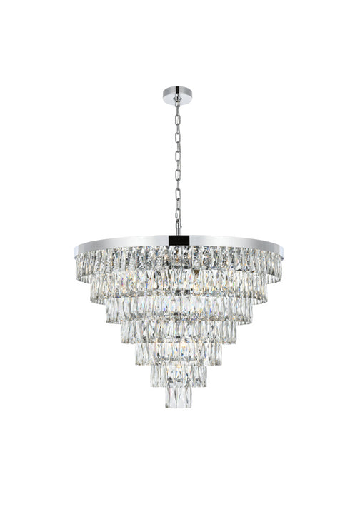 Elegant Lighting Josephine 25 Light Pendant D32 Inch H24 Inch L25 Chrome in Chrome and Clear Finish Model: 1060D32C