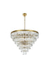 Elegant Lighting Josephine 25 Light Pendant D32 Inch H24 Inch L25 Satin Gold in Satin Gold and Clear Finish Model: 1060D32SG