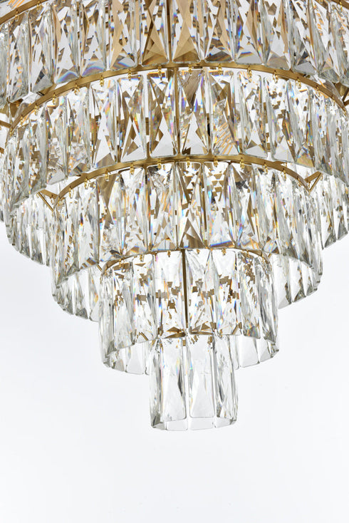 Elegant Lighting Josephine 25 Light Pendant D32 Inch H24 Inch L25 Satin Gold in Satin Gold and Clear Finish Model: 1060D32SG