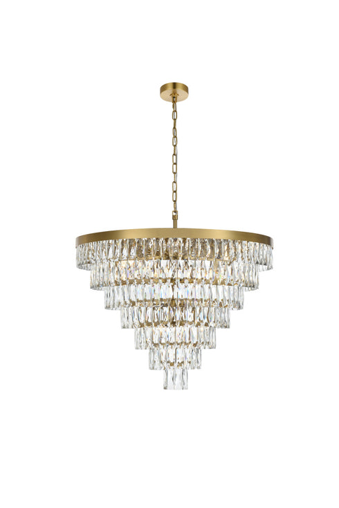 Elegant Lighting Josephine 25 Light Pendant D32 Inch H24 Inch L25 Satin Gold in Satin Gold and Clear Finish Model: 1060D32SG