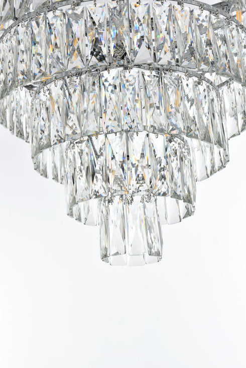 Elegant Lighting Josephine 29 Light Pendant D36 Inch H27 Inch L29 Chrome in Chrome and Clear Finish Model: 1060D36C