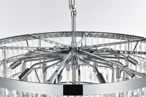 Elegant Lighting Josephine 29 Light Pendant D36 Inch H27 Inch L29 Chrome in Chrome and Clear Finish Model: 1060D36C