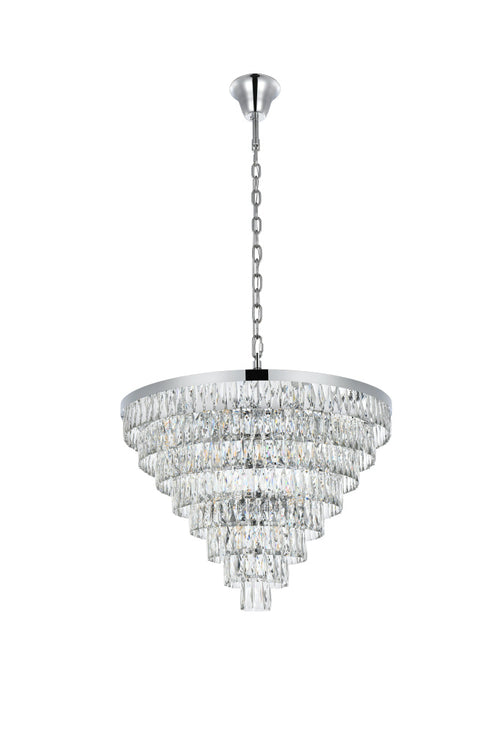 Elegant Lighting Josephine 29 Light Pendant D36 Inch H27 Inch L29 Chrome in Chrome and Clear Finish Model: 1060D36C
