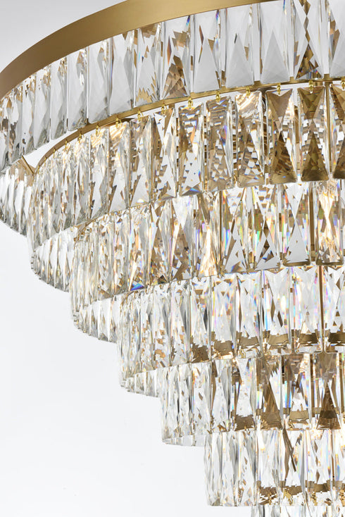 Elegant Lighting Josephine 29 Light Pendant D36 Inch H27 Inch L29 Satin Gold in Satin Gold and Clear Finish Model: 1060D36SG