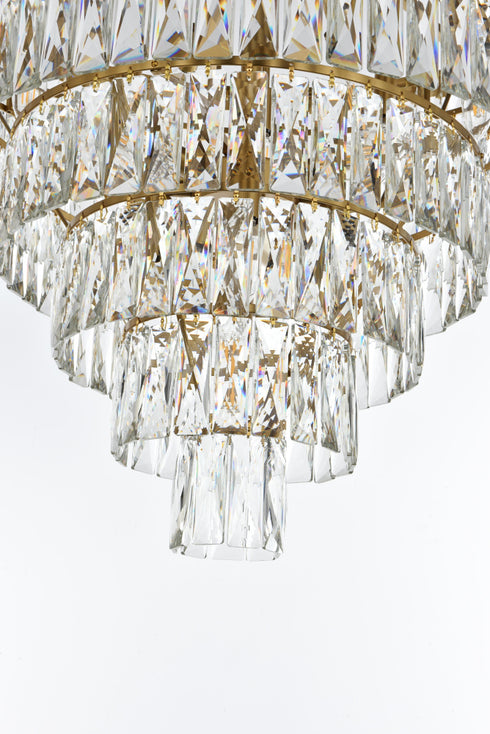 Elegant Lighting Josephine 29 Light Pendant D36 Inch H27 Inch L29 Satin Gold in Satin Gold and Clear Finish Model: 1060D36SG