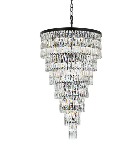 Elegant Lighting Josephine 41 Light Pendant D32 Inch H54 Inch L41 Black in Black and Clear Finish Model: 1060SR32BK