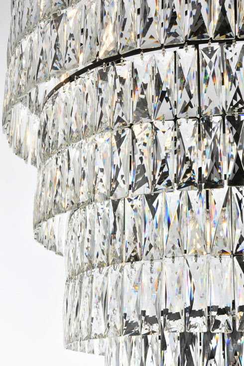 Elegant Lighting Josephine 41 Light Pendant D32 Inch H54 Inch L41 Black in Black and Clear Finish Model: 1060SR32BK