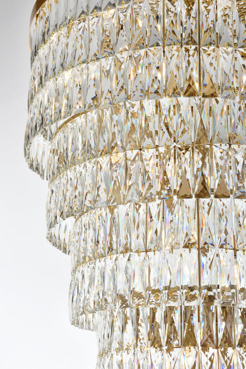 Elegant Lighting Josephine 41 Light Pendant D32 Inch H54 Inch L41 Satin Gold in Satin Gold and Clear Finish Model: 1060SR32SG