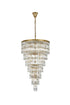 Elegant Lighting Josephine 41 Light Pendant D32 Inch H54 Inch L41 Satin Gold in Satin Gold and Clear Finish Model: 1060SR32SG