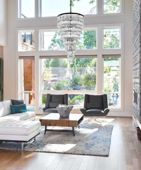 Elegant Lighting Josephine 41 Light Pendant D32 Inch H54 Inch L41 Satin Gold in Satin Gold and Clear Finish Model: 1060SR32SG