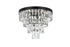 Elegant Lighting Josephine 6 Light Flush Mount D18 Inch H15.5 Inch L6 Black in Black and Clear Finish Model: 1060F18BK