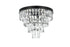 Elegant Lighting Josephine 6 Light Flush Mount D18 Inch H15.5 Inch L6 Black in Black and Clear Finish Model: 1060F18BK