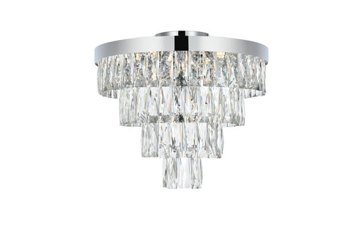 Elegant Lighting Josephine 6 Light Flush Mount D18 Inch H15.5 Inch L6 Chrome in Chrome and Clear Finish Model: 1060F18C