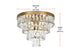 Elegant Lighting Josephine 6 Light Flush Mount D18 Inch H15.5 Inch L6 Satin Gold in Satin Gold and Clear Finish Model: 1060F18SG