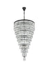 Elegant Lighting Josephine 61 Light Pendant D41 Inch H68 Inch L61 Black in Black and Clear Finish Model: 1060SR41BK