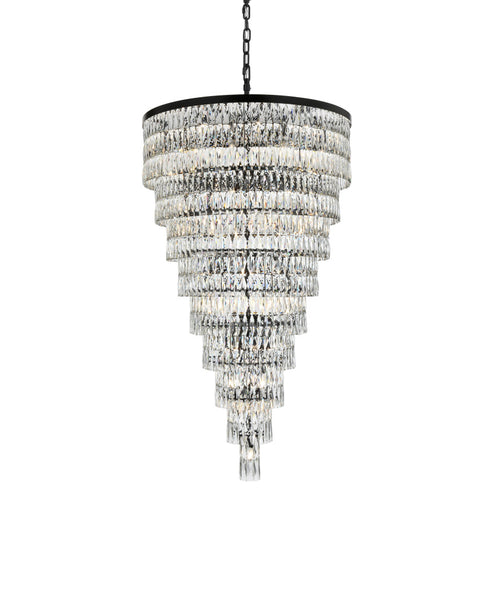 Elegant Lighting Josephine 61 Light Pendant D41 Inch H68 Inch L61 Black in Black and Clear Finish Model: 1060SR41BK