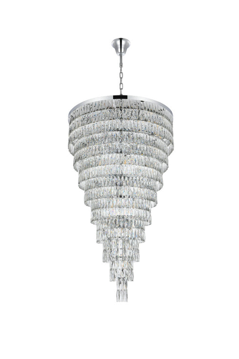 Elegant Lighting Josephine 61 Light Pendant D41 Inch H68 Inch L61 Chrome in Chrome and Clear Finish Model: 1060SR41C