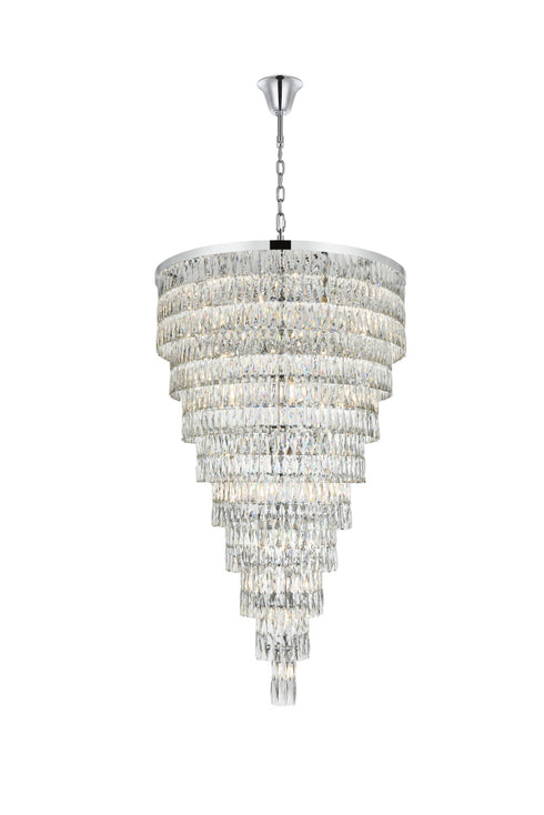 Elegant Lighting Josephine 61 Light Pendant D41 Inch H68 Inch L61 Chrome in Chrome and Clear Finish Model: 1060SR41C
