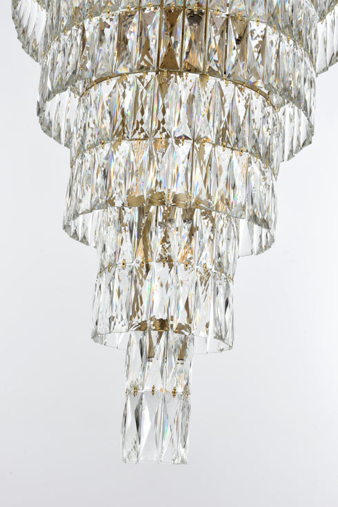 Elegant Lighting Josephine 61 Light Pendant D41 Inch H68 Inch L61 Satin Gold in Satin Gold and Clear Finish Model: 1060SR41SG