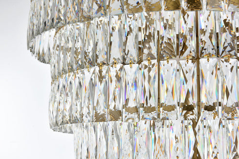 Elegant Lighting Josephine 61 Light Pendant D41 Inch H68 Inch L61 Satin Gold in Satin Gold and Clear Finish Model: 1060SR41SG