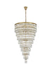 Elegant Lighting Josephine 61 Light Pendant D41 Inch H68 Inch L61 Satin Gold in Satin Gold and Clear Finish Model: 1060SR41SG