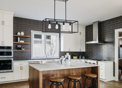 Elegant Lighting Judah 4 Light Pendant L30.5 Inch xW12 Inch xH11 Inch L4 in Black Model: LD723D31BK