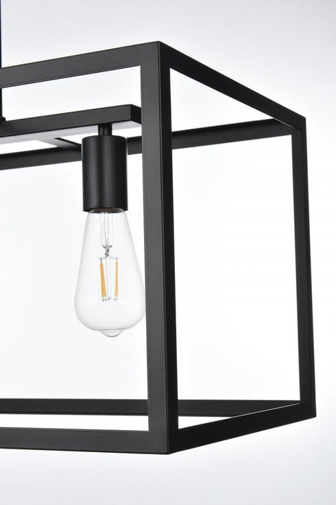 Elegant Lighting Judah 4 Light Pendant L30.5 Inch xW12 Inch xH11 Inch L4 in Black Model: LD723D31BK