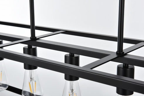 Elegant Lighting Judah 7 Light Pendant L47 Inch xW12 Inch xH11 Inch L7 in Black Model: LD723D47BK