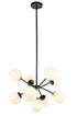 Elegant Lighting Jupiter 9 light in Black and Frosted White glass pendant Model: LD5028D27BK