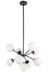 Elegant Lighting Jupiter 9 light in Black and Frosted White glass pendant Model: LD5028D27BK